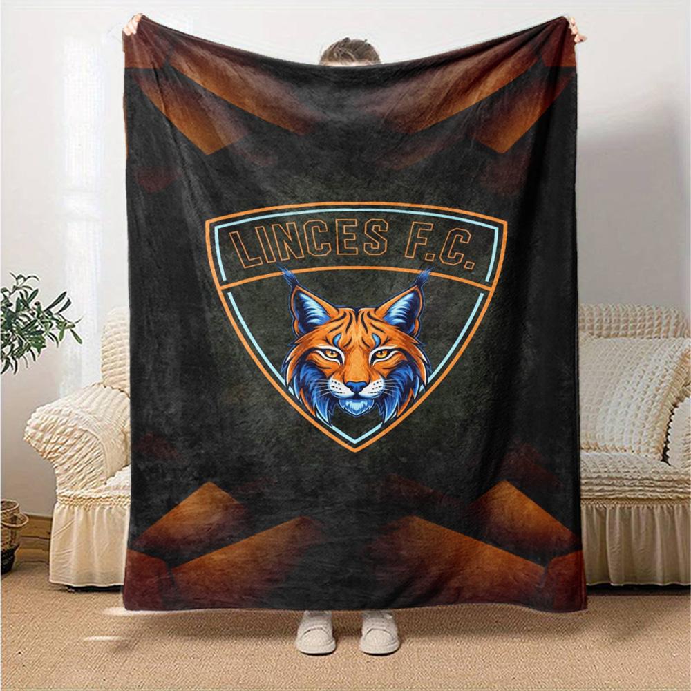 Linces FC Print Flannel Blanket High Quality Warm Comfortable Cover for All Seasons Perfect for Gifts Home Decor