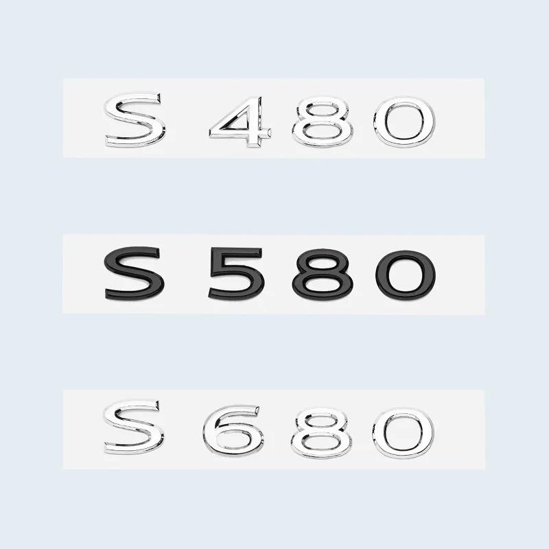 New Chrome Black Letters S480 S580 S680 V12 Emblem for Benz Maybach S Class Car Fender Trunk Rear W221 W222 Logo Sticker vsuy0