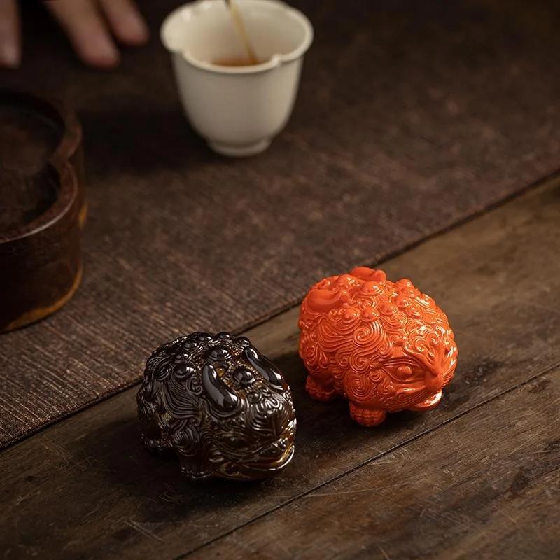 Меняющий цвет смоляной чайный питомец - Мини фигурка льва Пиксю Чжаоцай, милые аксессуары для чайного набора Кунг-фу, уникальное украшение для чайного столика, подарок