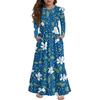 Girls' Tiered Ruffle Dress - Long Sleeve Printed Maxi With Pockets