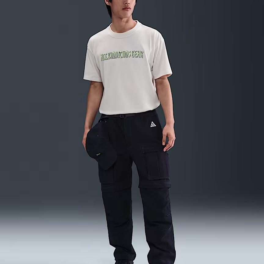 Nike Dri-Fit ACG Модная Быстросохнущая Футболка с Коротким Рукавом Свободного Кроя Мужские Топы Фантомно-Серый Белый HJ0885-030