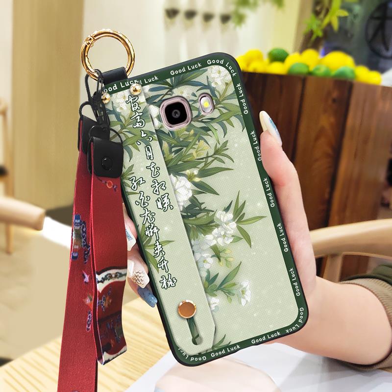For Mom Kickstand Phone Case For Samsung Galaxy J510/J5 2016/J5108 Waterproof Dirt-resistant Wrist Strap Lanyard Fashion