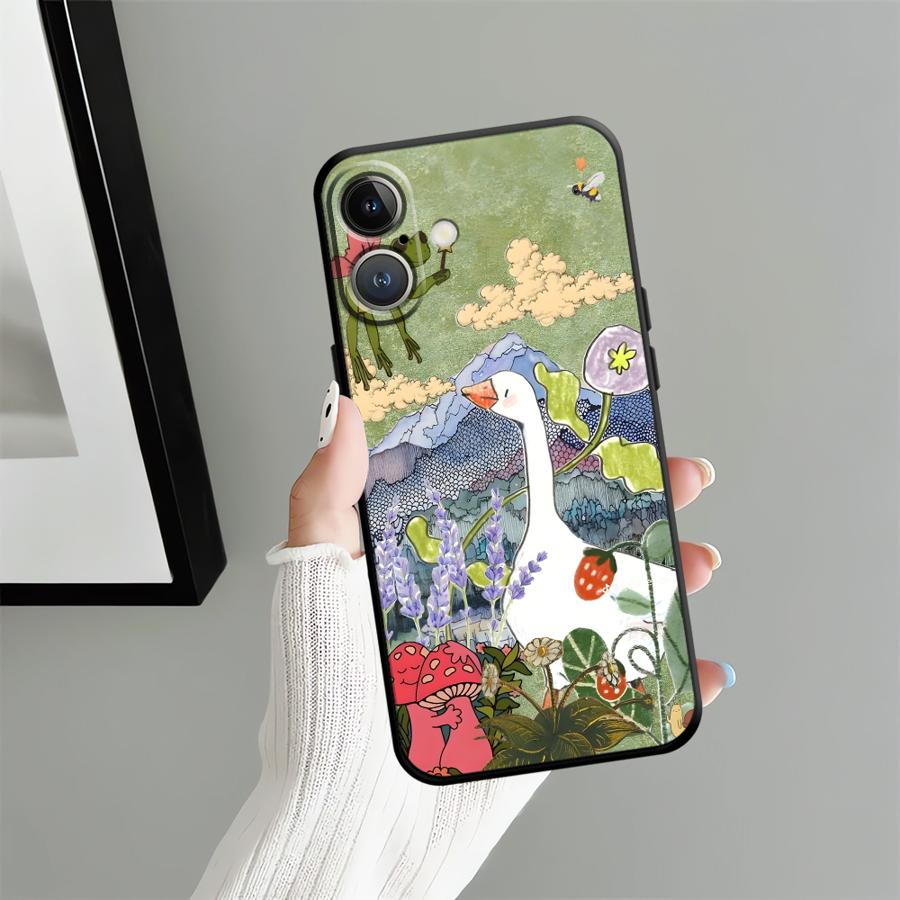 Мультяшный чехол Утка Кошка для Apple iPhone 17 Pro Max 15 Pro 7 8 XR XS MAX 14 11 16 13 12 Air Funda Чехол для телефона