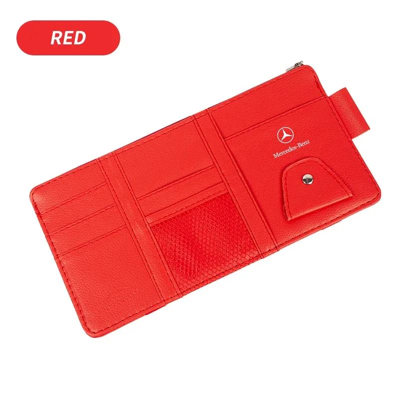 BUB1 Hot CLS w205 1pcs Sun Visor Point Type Multi-function Storage Bag For Mercedes Benz W211 W203 W204 W210 W124 AMG W202 CLA W212 W