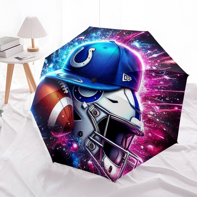 1pc Indianapolis Colts Helmet Artwork Umbrella with Plastic Handle,Suitable for All Seasons Home Travel Outdoor UmbrellaDD449