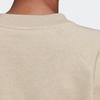 Adidas Однотонный пуловер с круглым вырезом, женские топы, бежевый HE3098