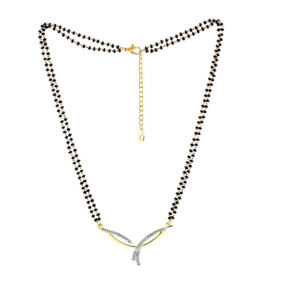 Комплект элегантного дизайнерского ожерелья Estele Mangalsutra с австрийскими кристаллами для женщин