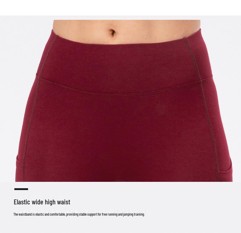 Women's Fleece-Lined High-Waisted Yoga Leggings with Pockets - Warm for Autumn/Winter - Style 12366