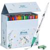 Художественный маркер 120 цветов Ohuhu Pen Color Pen Twin Brush Акварельная иллюстрация Раскраска Рождественский футляр для хранения В комплекте Ручка, Набор на водной основе,