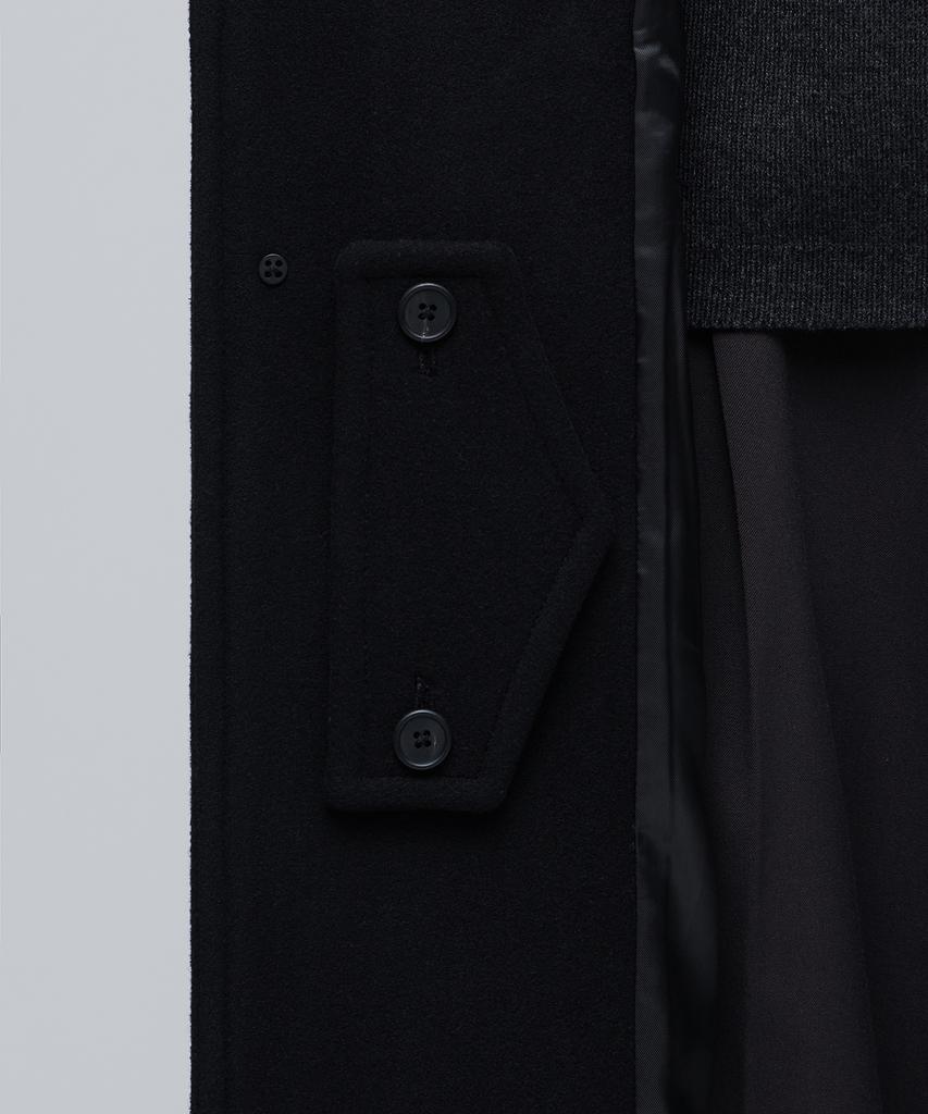 Musinsa Standard Cashmere Blend Oversized Balmacaan Coat [Black]