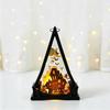 Halloween Triangle Lantern Pumpkin Lamp, LED Electronic Candle Light for Bar Scene Decor