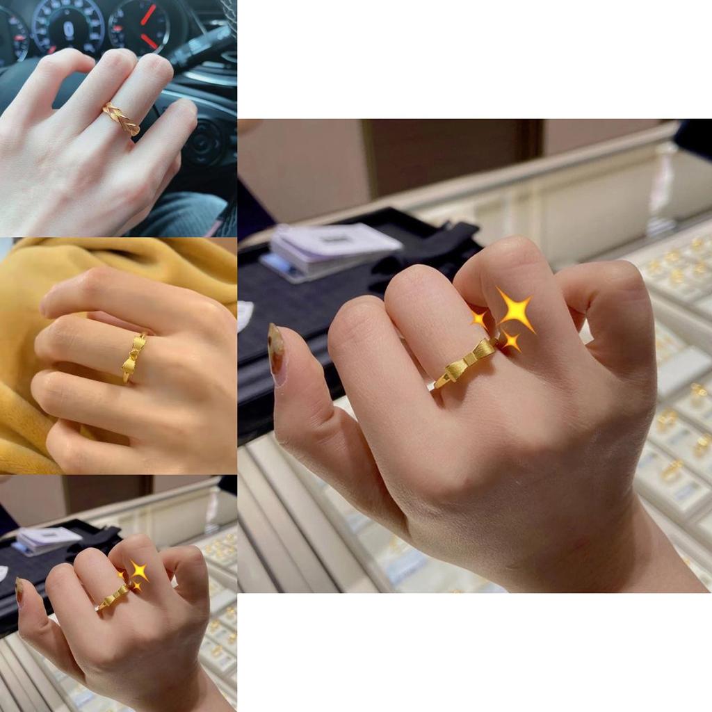 Изящное кольцо-бантик с покрытием из латуни золотого цвета, красивый витой дизайн, регулируемый размер для дам