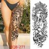 New 1 PC 480*170MM Super Large Compass Wolf Head Eye Fake Lion God Feather  Temporary Tattoo Sleeves For Men Women Tattoo Full Arm Tattoo Sticker