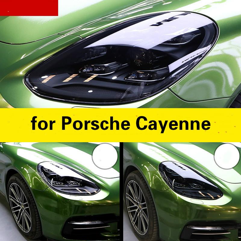 Для Porsche Cayenne аксессуары TPU чернёная фара плёнка ремонт царапин защитная плёнка невидимая прозрачная фольга наклейка