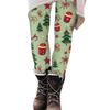 Women's Casual Christmas Tree Snowflake Print Slim Fit Elastic Yoga Pants Cropped Pants
