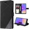 Case for Samsung Galaxy A05 - Black - Synthetic Leather Linear Design Full Protection Shockproof (not for Galaxy A05s)