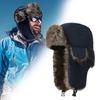 Pilot Patrolman Winter Hat Mens Warm Soldier Hat Earmuffs Polyester Fiber Russian Ushanka Windproof Cold Weather Hat