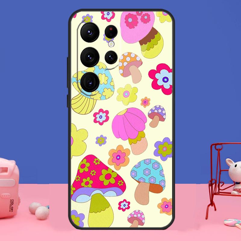 Синий чехол Tie Dye Groovy Shroom Patchwork для Samsung Galaxy S24 S23 S22 Ultra S20 S21 FE Note 20 S8 S9 S10 Note 10 Plus Cover