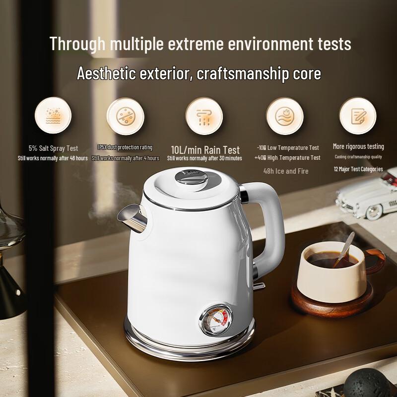 Midea 1.7L 316L Stainless Steel Electric Kettle CN plug (adapter included)