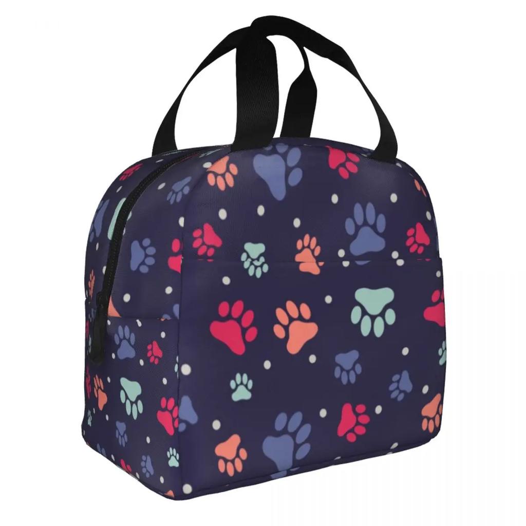 Милая сумка для ланча с изображением костей и лап собаки, термохолодильник, изолированный ланч-бокс для женщин, детей, школы, работы, пикника, сумки для еды
