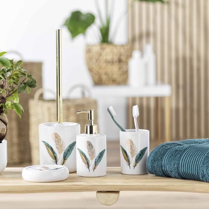 Porte Savon - Plumiss - 11 x 2.5 cm - Céramique - Blanc - Accessoires séparés