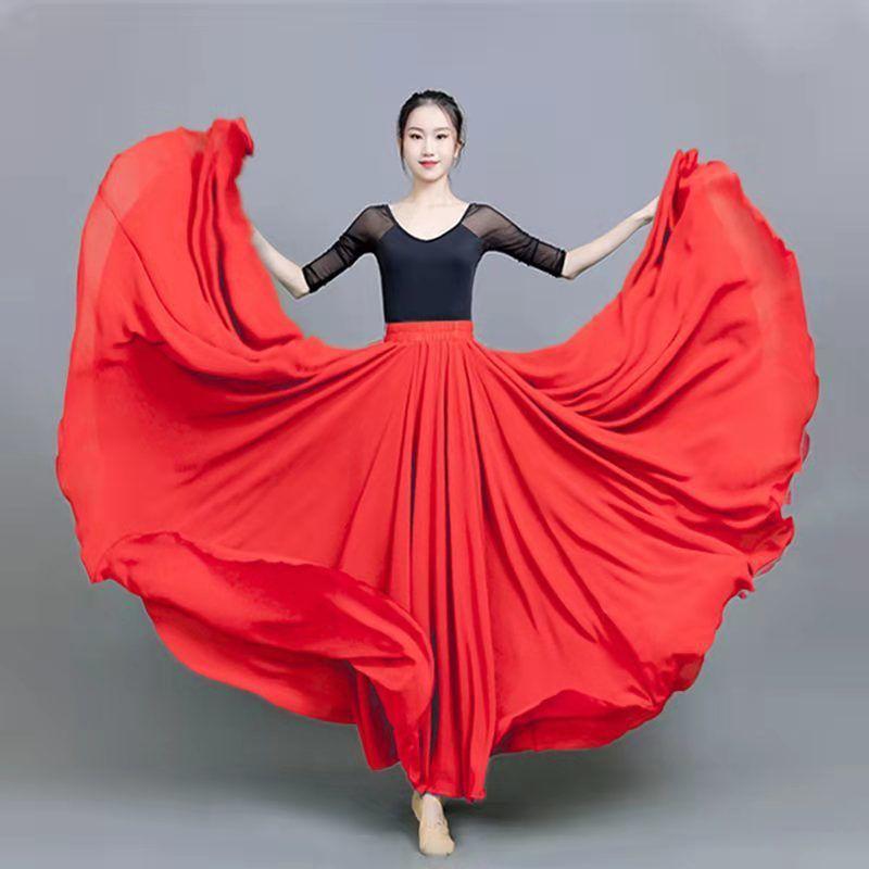 Dance Skirts Chiffon Long Skirts For Women Elegant Casual High Waist Boho Beach Maxi Skirts Wear On Both Sides