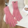 New Solid Color Gloves For Women In Winter Versatile For Students Cute Five Finger Knitted Knitted Couple Touchscreen Cute Warm Cycling