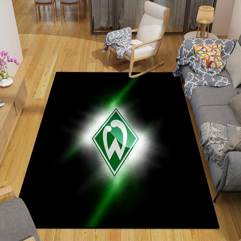 Werder Bremen Flannel Pattern Square Carpet,Area Rug,Carpet Rug for Living Room Bedroom Sofa Playroom Decor,Non-slip Floor Mat