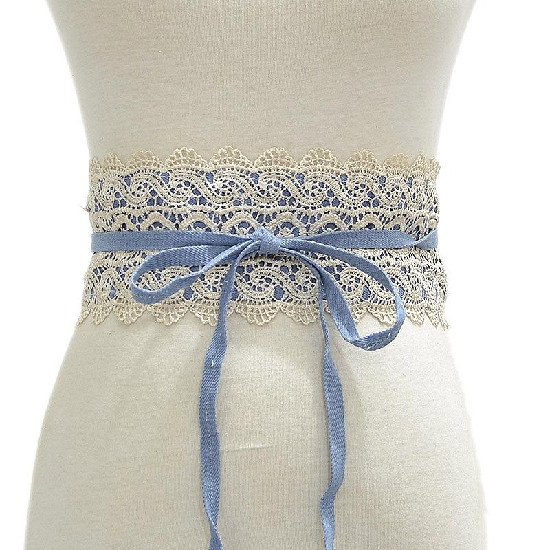 Mary European and American Ladies Multi-Color Optional Wide Waist Seal Lace Decoration Wide Belt Women's Leather
