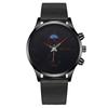 Fashion Moon Two Eyes Men's Watch Men's Watch Milan Quartz Watch with Mesh Strap