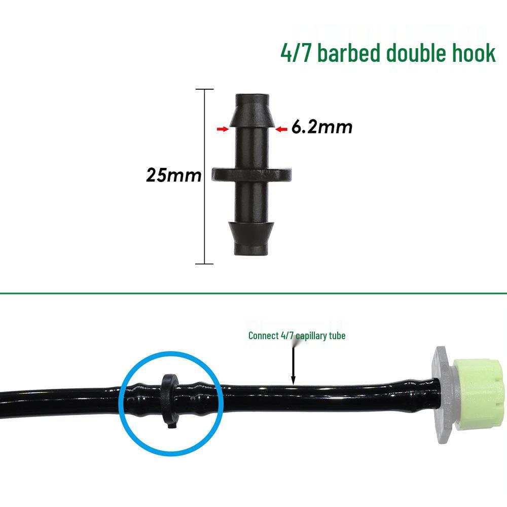Capillary Connector & Support for Drip Irrigation Sprinkler - PE Pipe PVC Double/Single Hook Emitter Plug Accessory