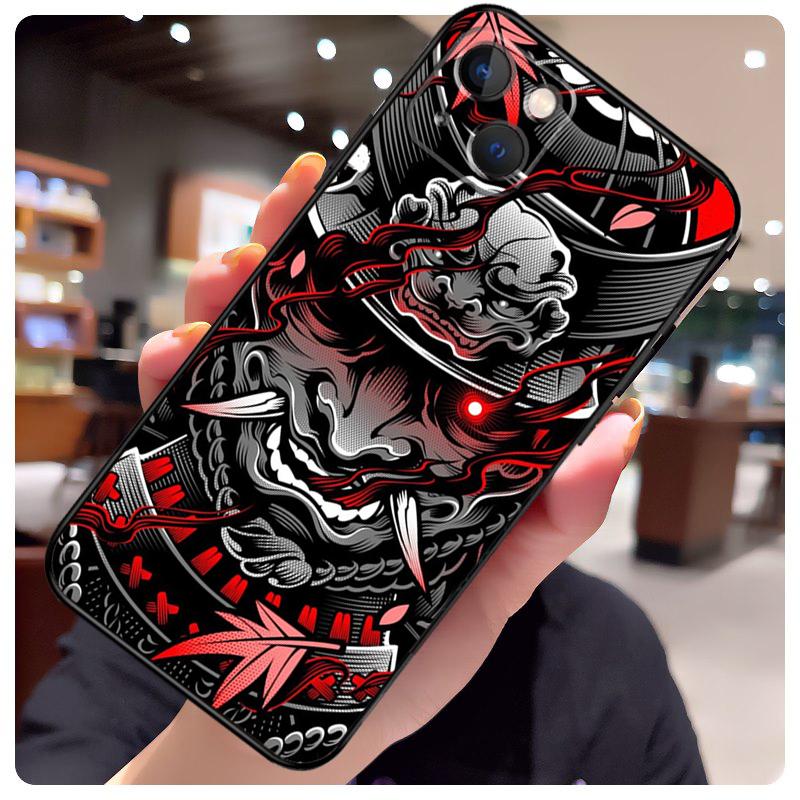 Чехол-маска самурая-демона для iPhone 17 Pro Max 15 14 13 11 12 16 Pro Max mini 15 16 Plus 16e 17 Air Чехол для телефона
