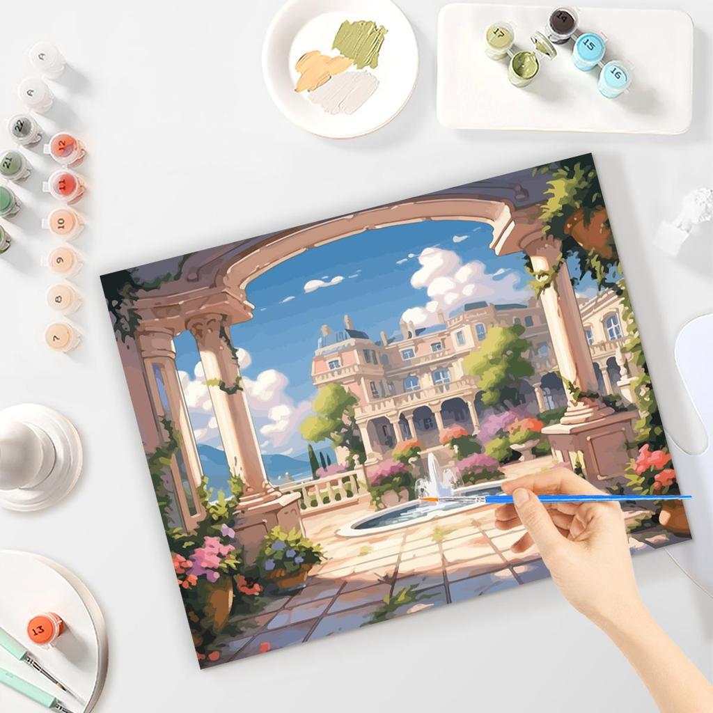 Рамка «сделай сам», картина по номерам для взрослых, наборы с изображением замка, настенное искусство, подарок, пейзаж, акриловая краска по номерам для домашнего декора, 40x50 см