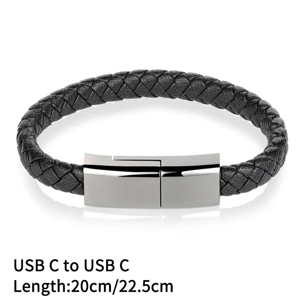Браслет USB-USB C 60 Вт зарядный кабель быстрая зарядка для iPhone Samsung HUAWEI Xiaomi портативное мини зарядное устройство кабель для передачи данных
