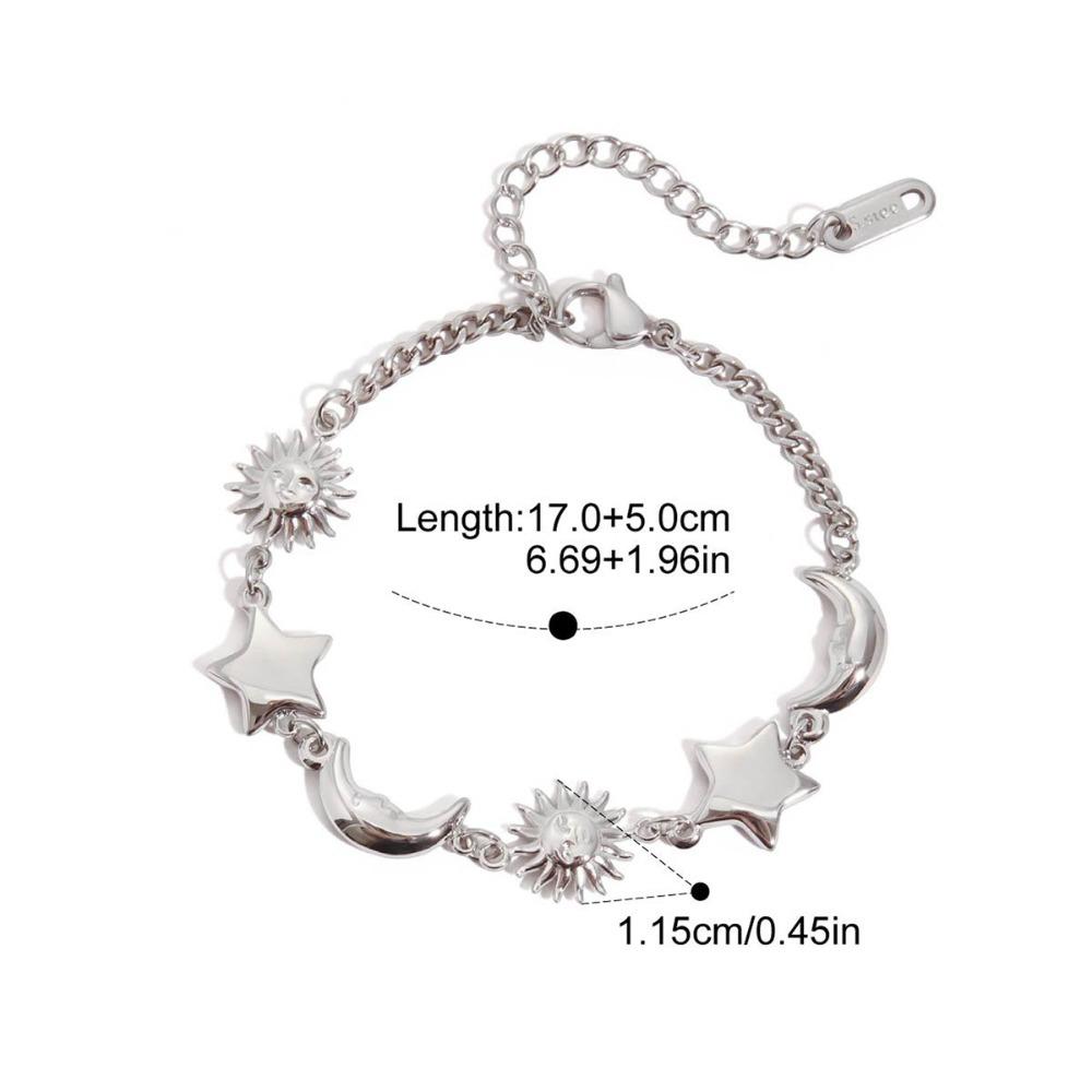 Браслет Звезда Луна Цвета 18К Золота Нержавеющая Сталь Наборный Браслет Летняя Мода