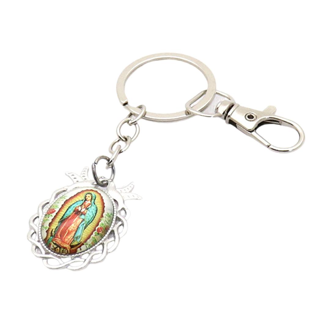Our Lady of Guadalupe Keychains Key Hanging Ornament Alloy Texture Perfect for Christian Celebrations and Event