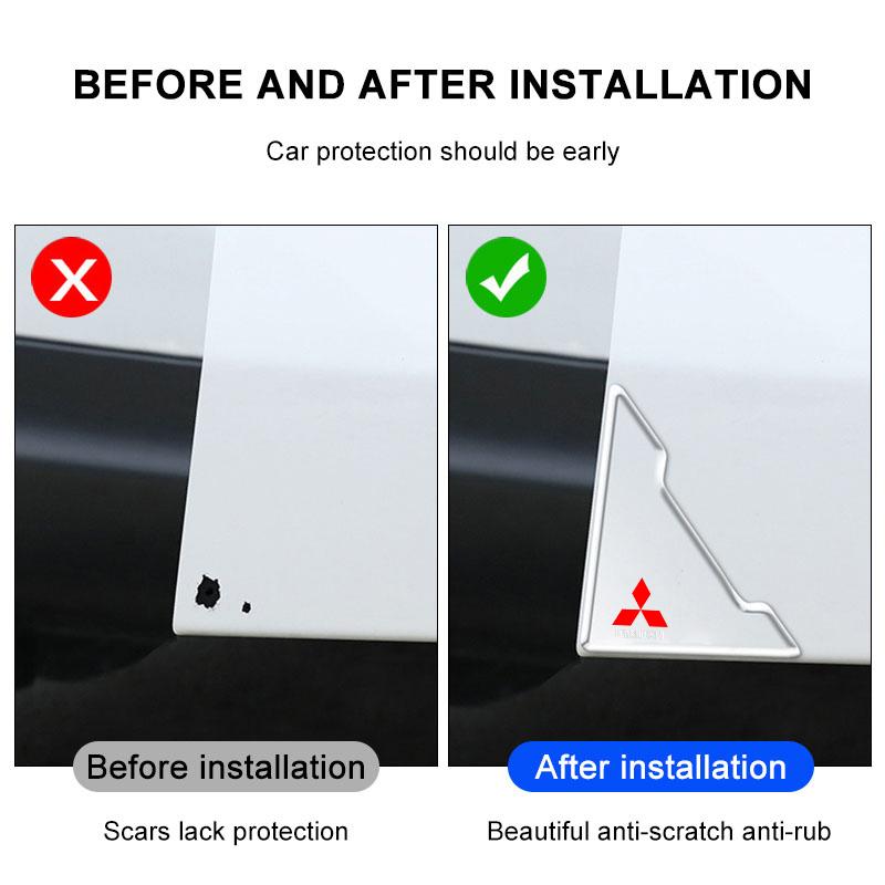 Car Door Corner Anti-collision Covers Rubber Protection Stickers For Mitsubishi outlander Colt L200 ASX Mirage Pajero Eclipse LG3
