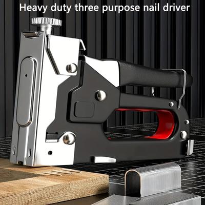 1 шт. сверхпрочный степлер «три в одном» из четырех частей для DIY домашнего декора, мебели и деревянных рам - многофункциональный ручной гвоздезабивной пистолет с повязкой