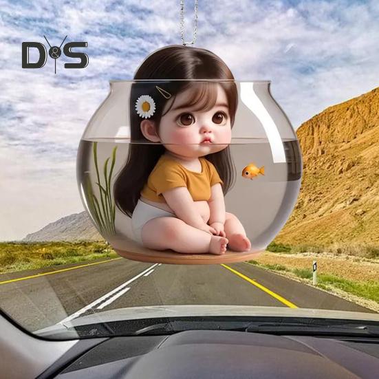 Милая подвеска для маленькой девочки, подвесное украшение со шнурком, легко подвешивается, универсальное новшество, украшение для зеркала заднего вида