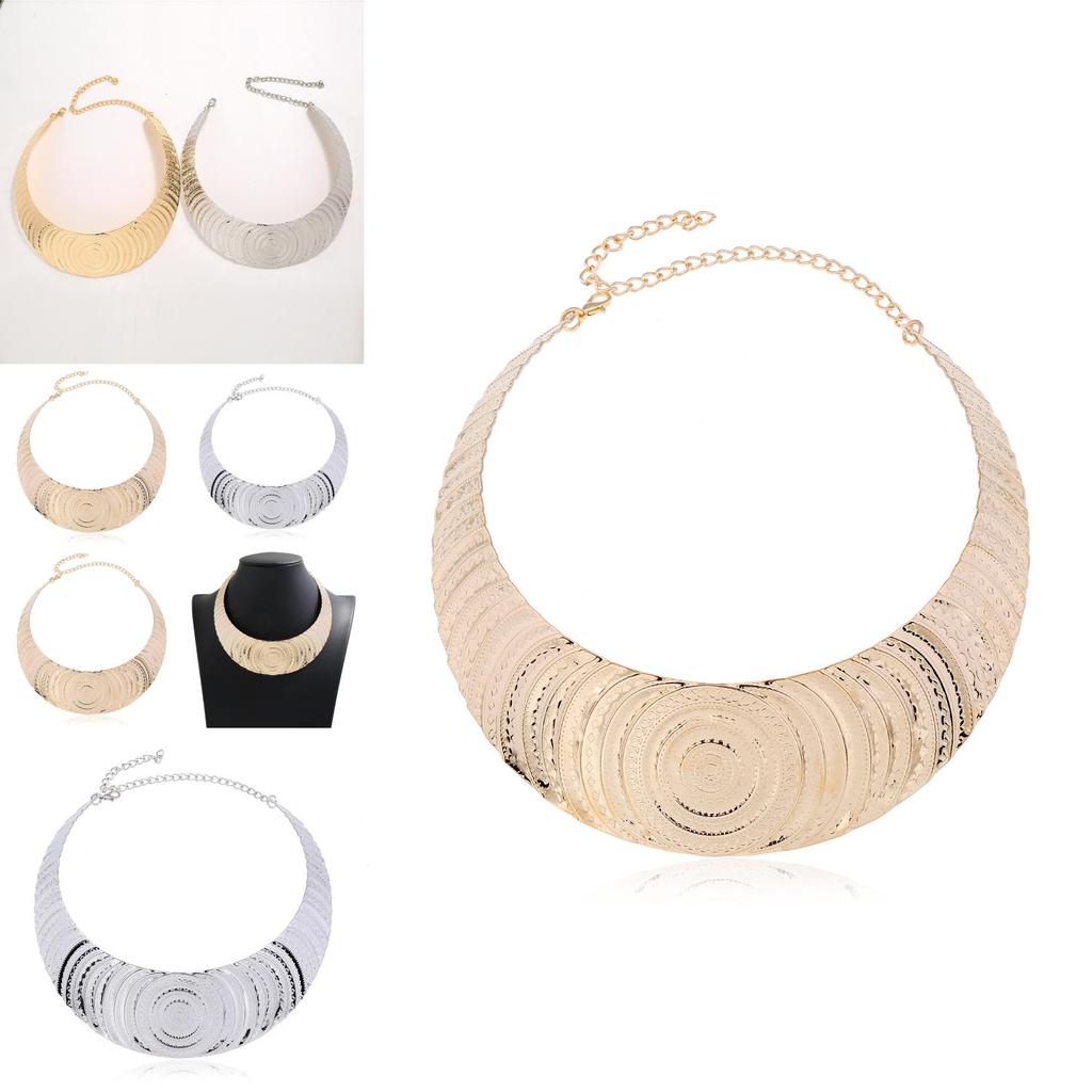 Металлическое колье-заявление в стиле знаменитостей с гальваническим покрытием для особых случаев