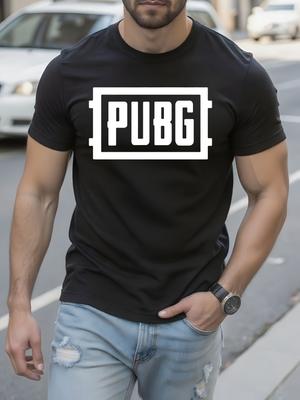 PUBG Графическая футболка Графическая футболка - Черная Повседневная с круглым вырезом...
