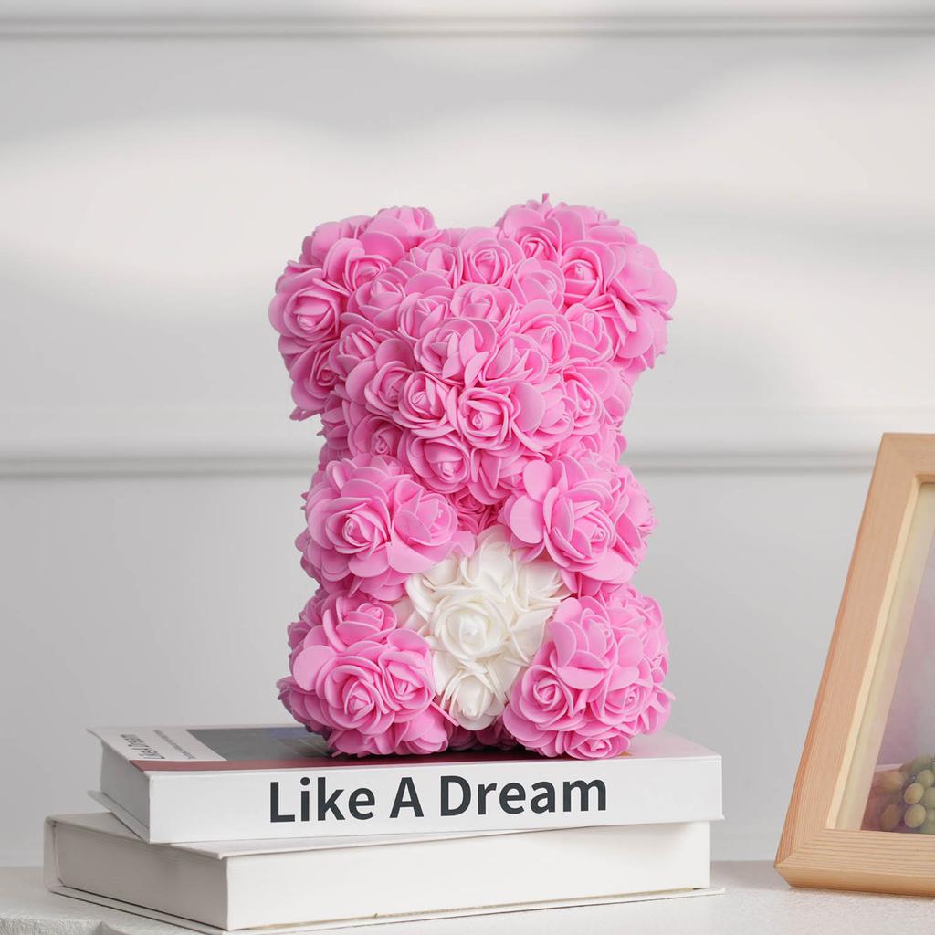 1PC Artificial Flower Eternal Rose Teddy Bear Mother's Day Birthday Valentine's Day Anniversary Gift Home Decoration