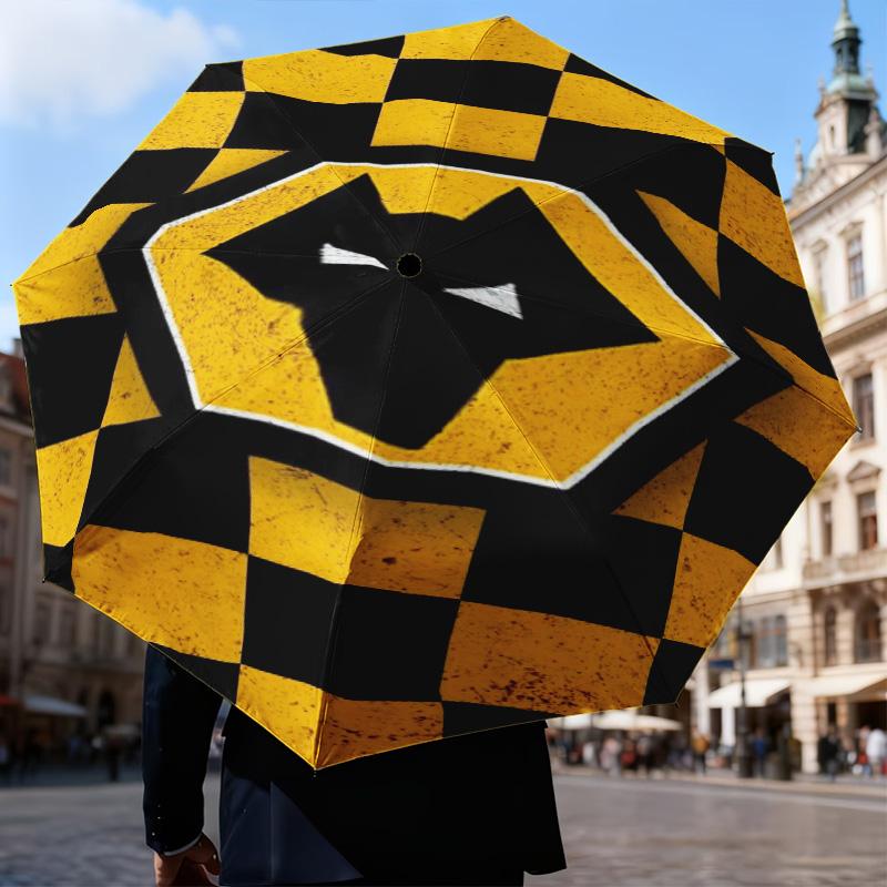1PC Wolves Team Emblem Printed Umbrella Folding umbrella, automatic umbrella 8-Frame for Travel, camping Fan gifts Christmas Gifts