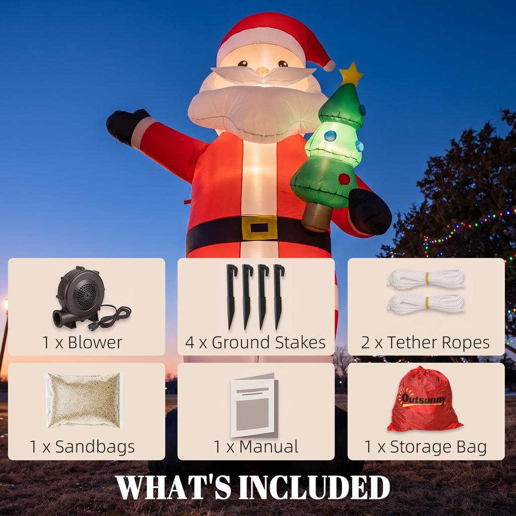243cm Inflatable Santa Claus with LED Lights