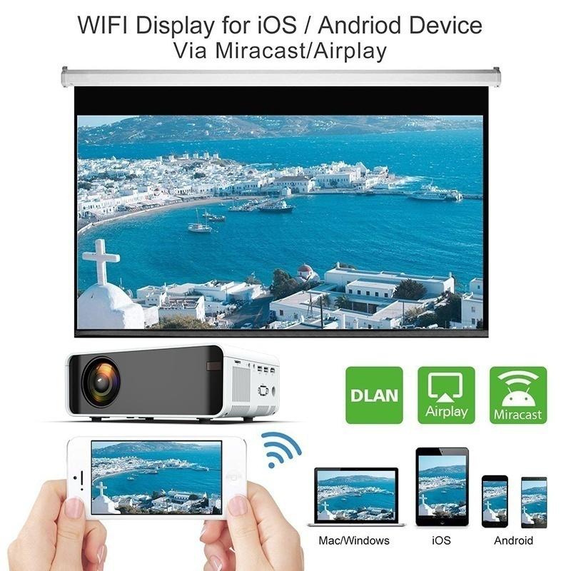 15000 люмен Android Full HD 1080P Портативный проектор для домашнего кинотеатра Портативный видеопроектор 200-дюймовый ЖК-экран Офисный проектор