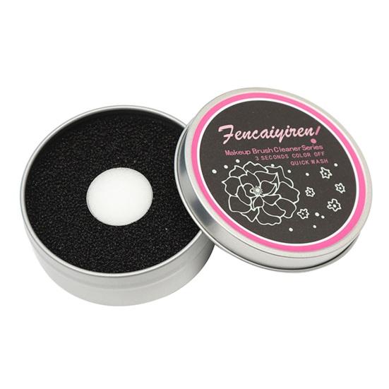 Очиститель для кистей для макияжа, коробка для чистки кистей для теней для век, румян, быстрое удаление цвета, металлическая коробка с переключателем
