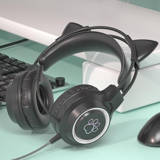 Проводные наушники с объемным звуком на 360 градусов, шумоподавлением и микрофоном, RGB-подсветка, проводная гарнитура, игровые принадлежности