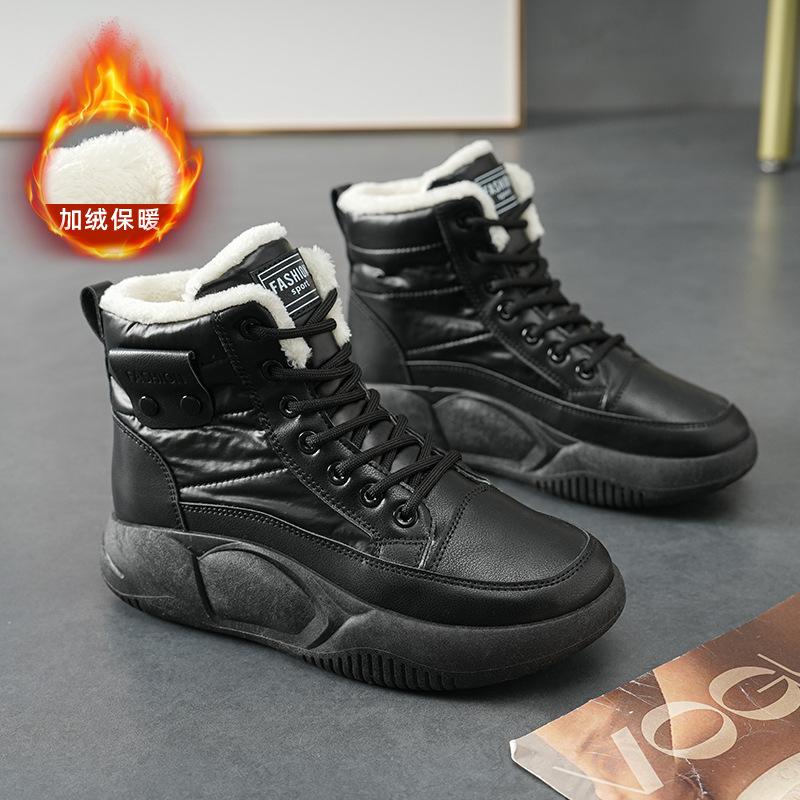 Детские высокие кроссовки 2025 осень и зима новая универсальная бархатная хлопковая обувь женская обувь короткие угги YB-6022