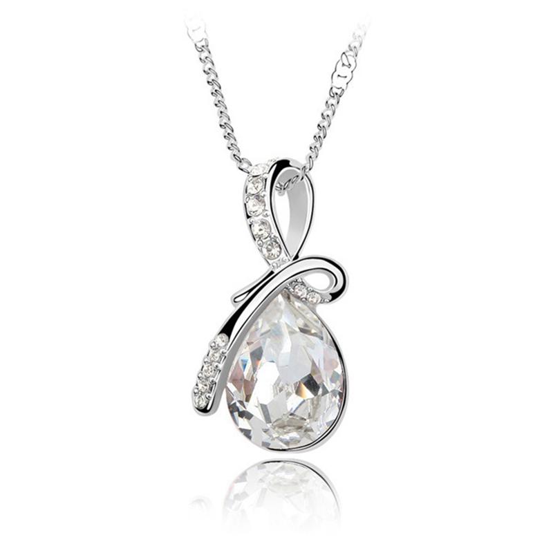 Модное женское ожерелье с кристаллами на свадьбу, 1 шт., ожерелье с подвеской в виде слезы ангела, ювелирные изделия, стразы ручной работы