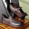 Fashion Men Breathable Genuine Leather Brand Loafers Casual Comfortable Soft Sole Leather Shoes Men's Driving Shoes Male Business Shoes